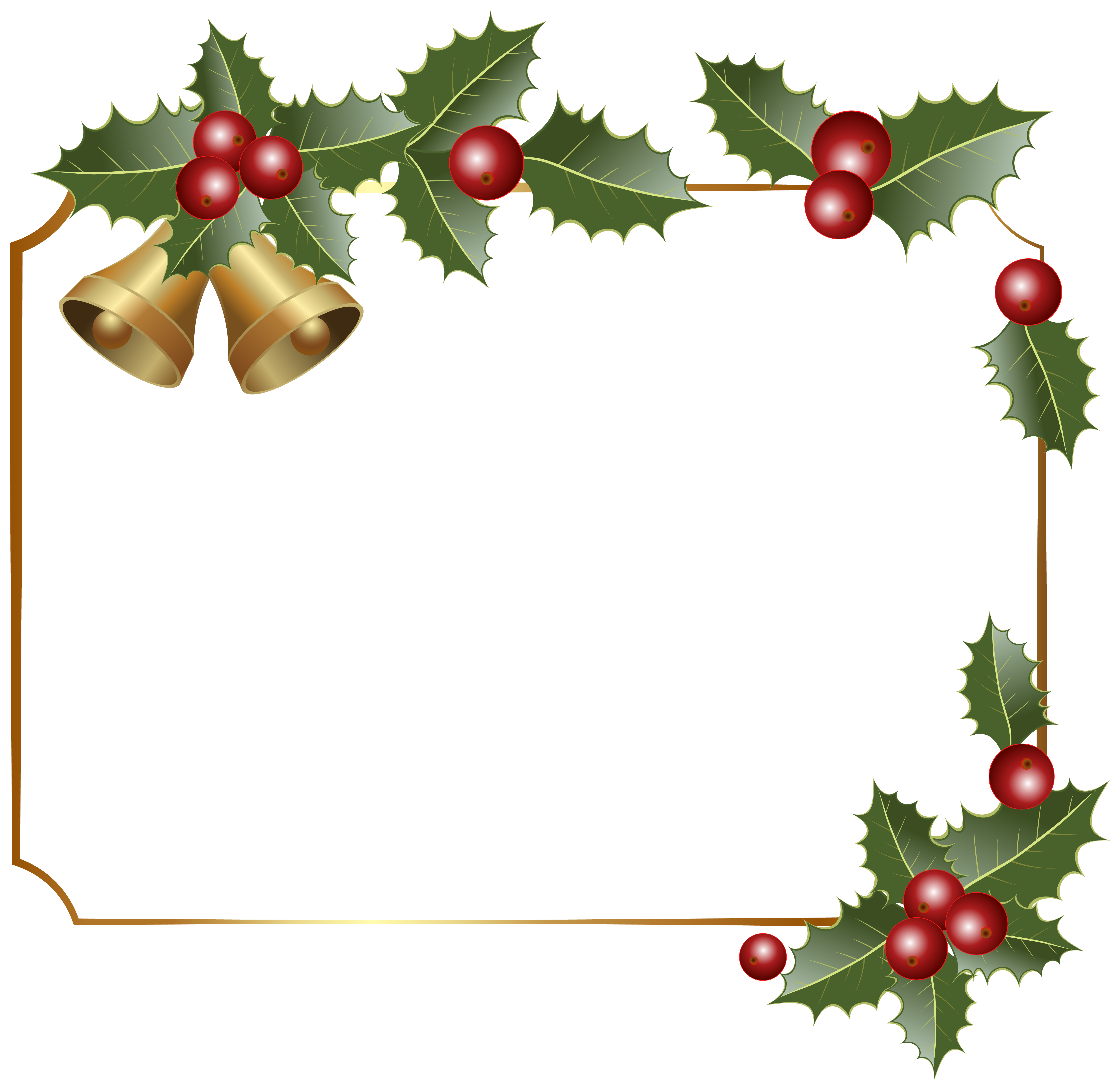 Download Free png Christmas Border Decor with Bells PNG