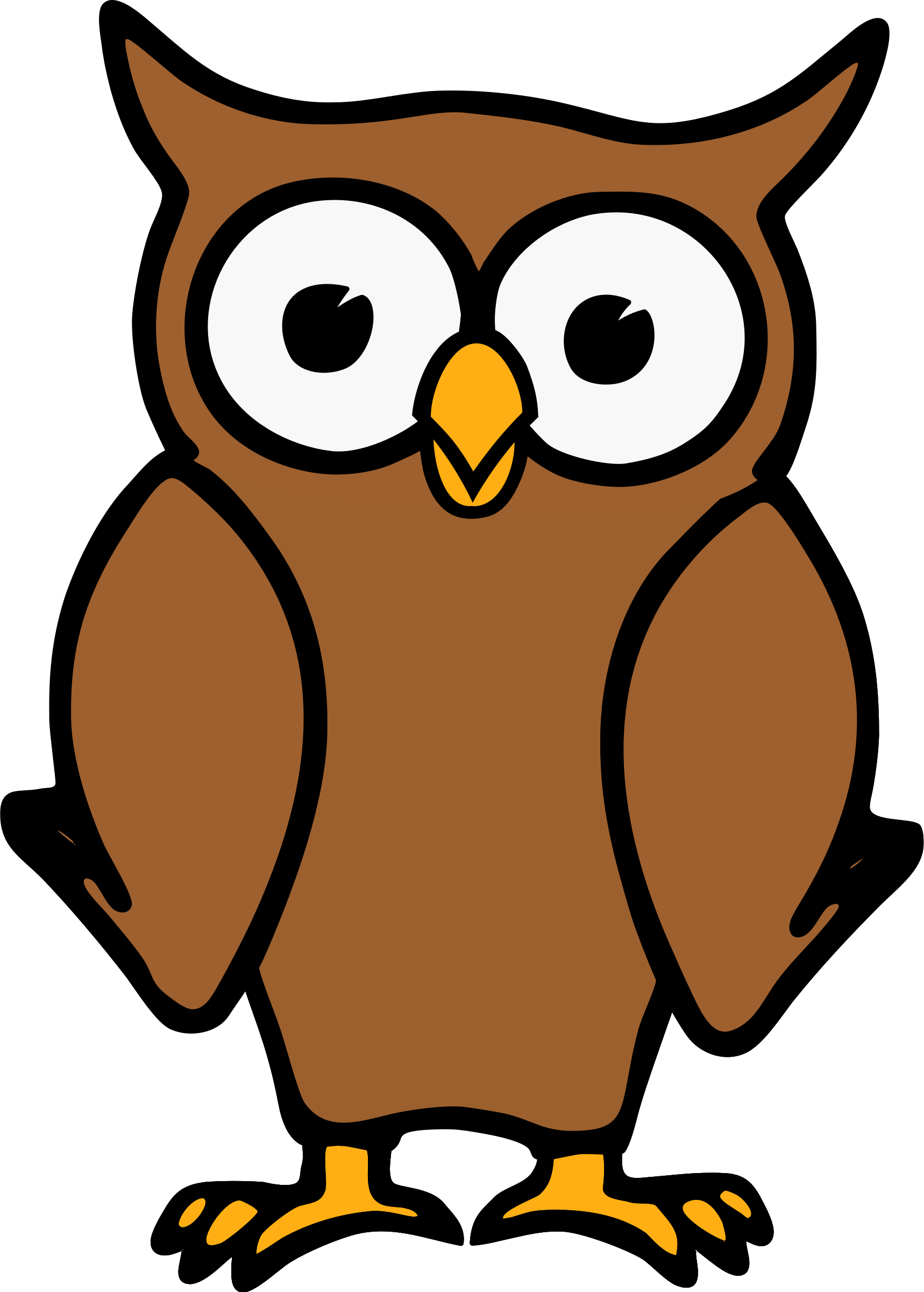 Brown cartoon owl.