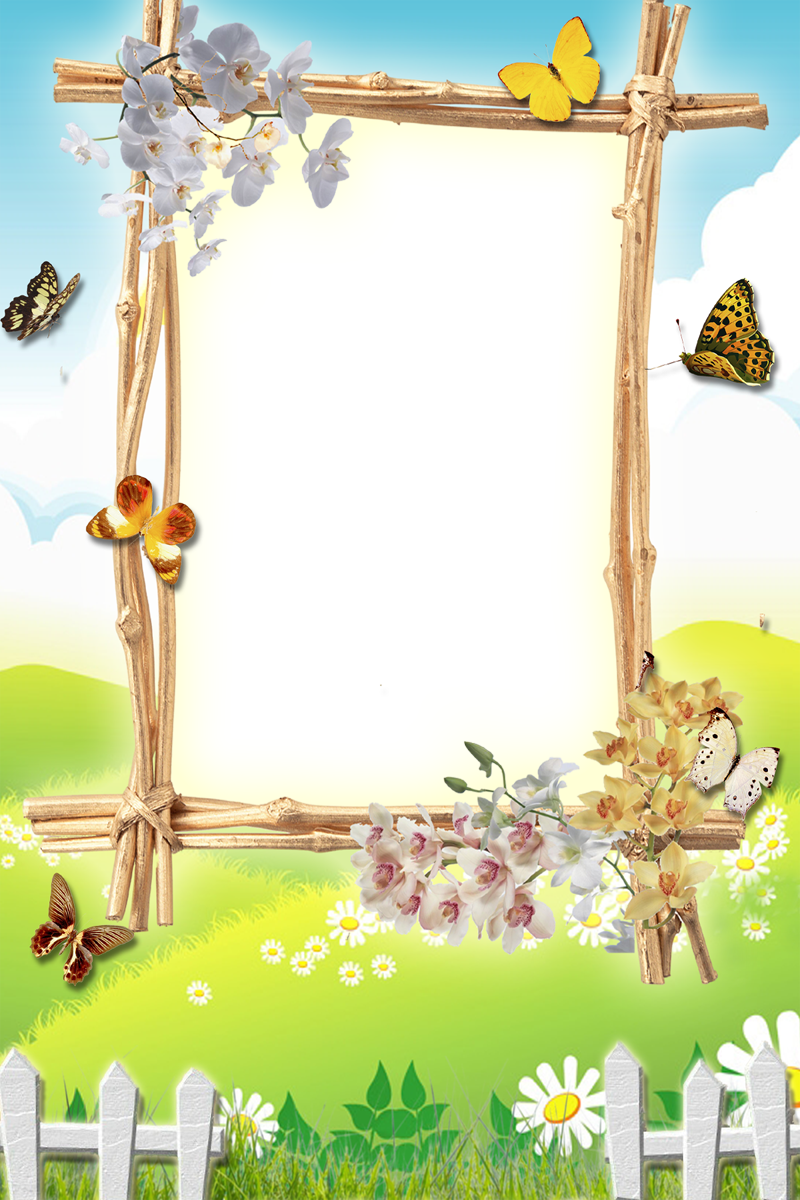 Transparent Clipart Image children frame with flower and