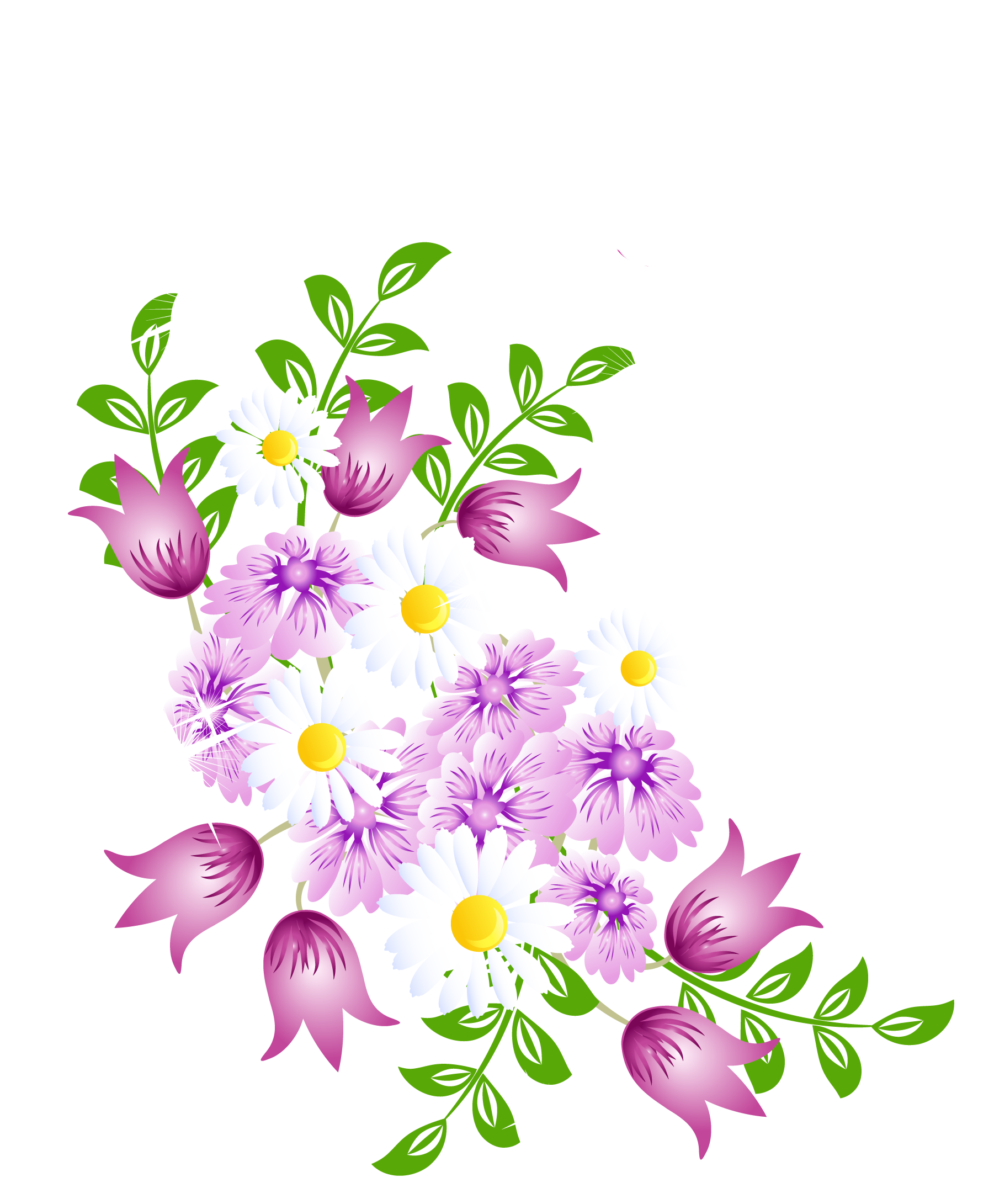 Spring Flowers Decor PNG Picture Clipart