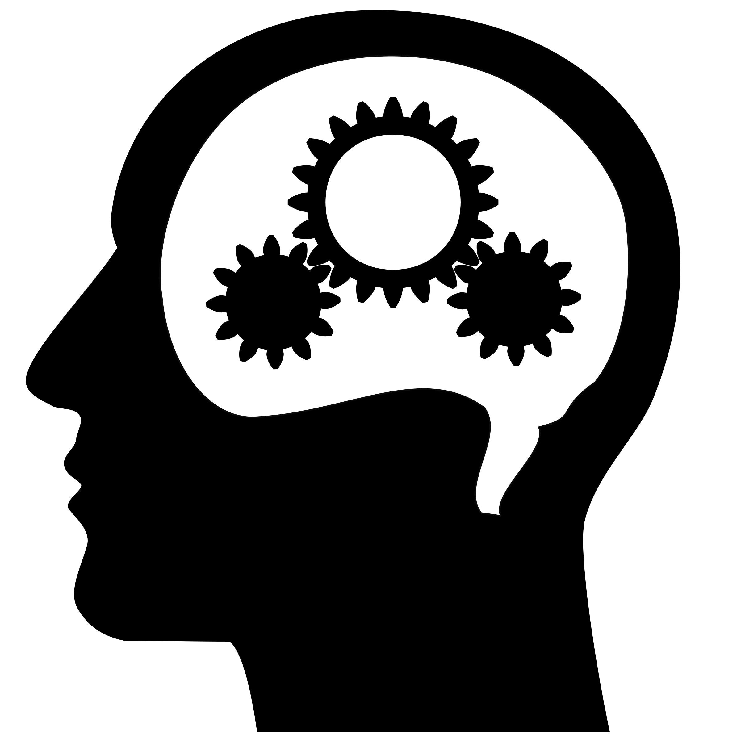 Thinking brain machine vector clipart image