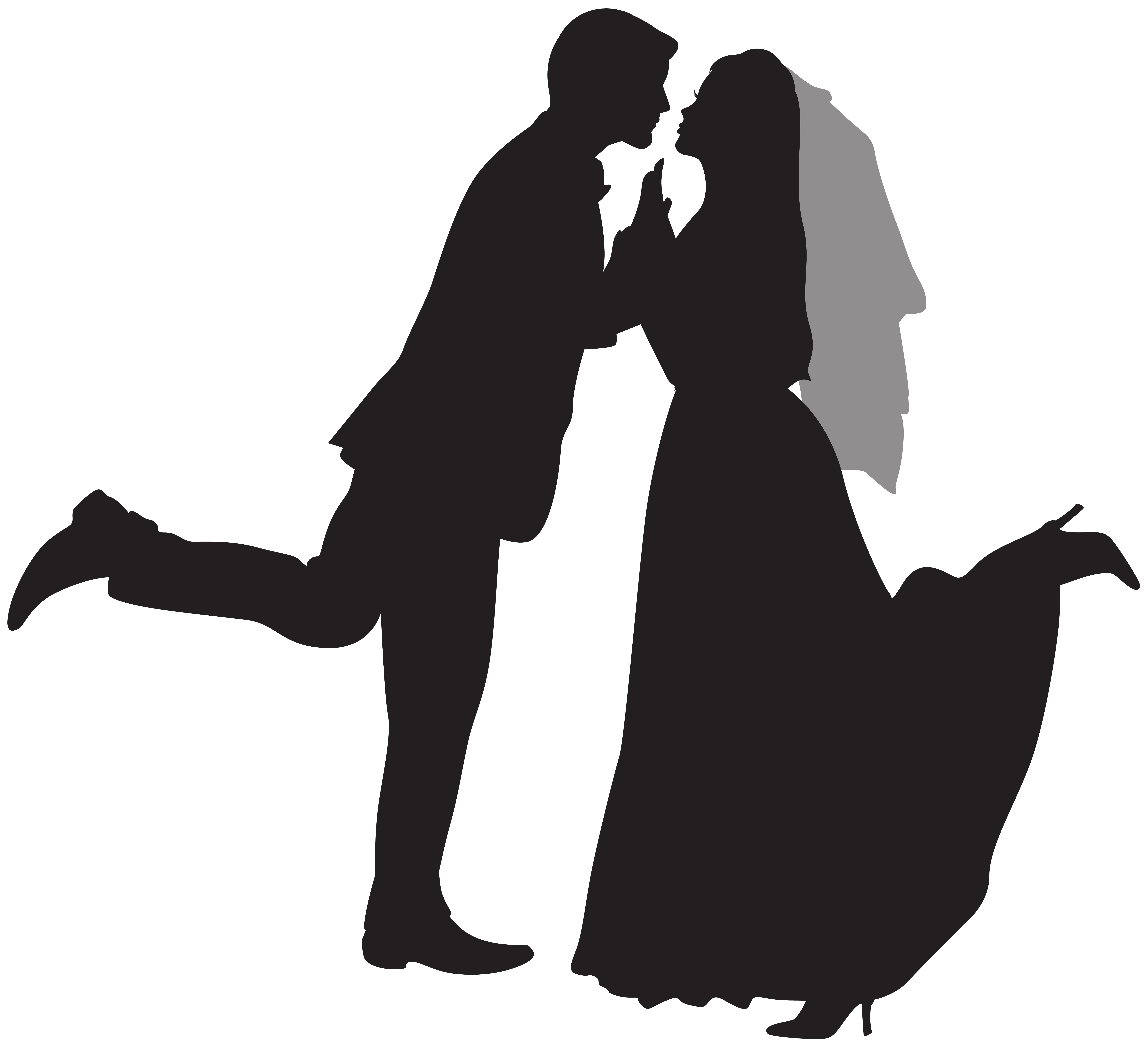 Silhouette Wedding Couple PNG Clip Art