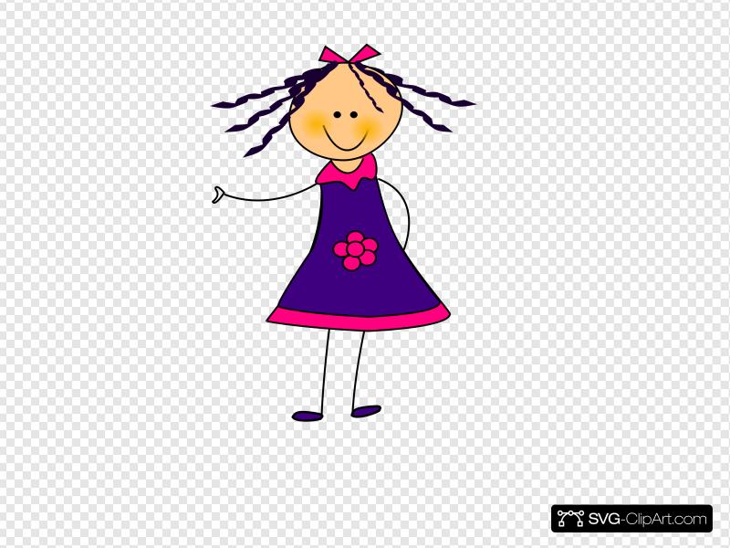 Purple Dress Girl Clip art, Icon and SVG