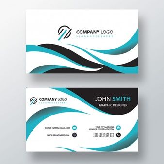Blue and white business card PSD file