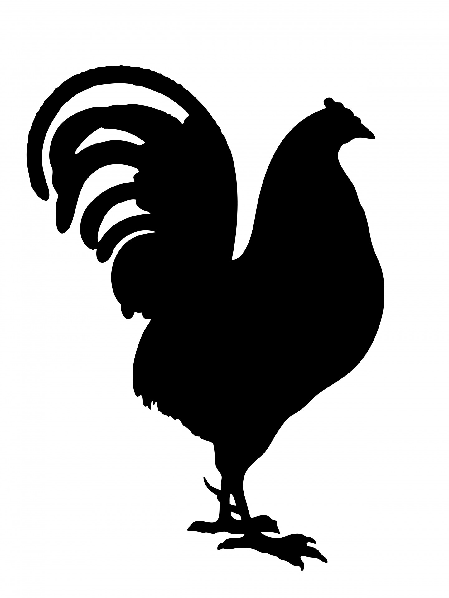 Rooster black silhouette.