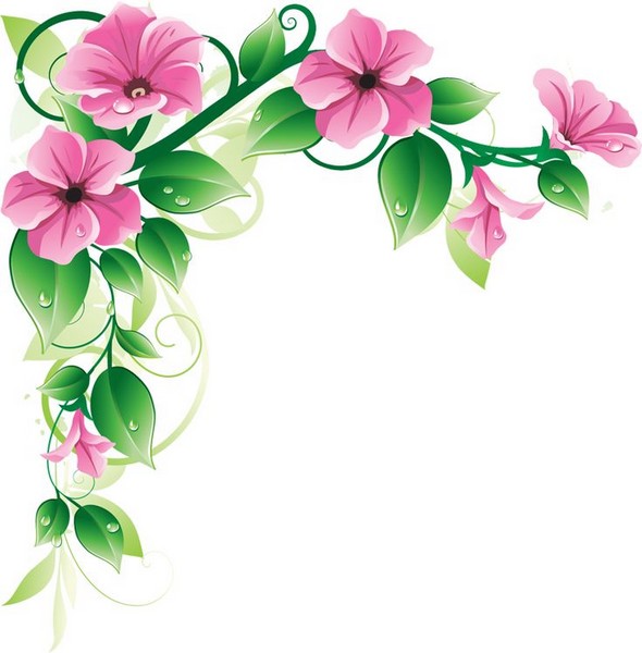 Clipart gratuit bordure fleurs