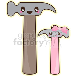 Hammer Dad and Daughter clipart