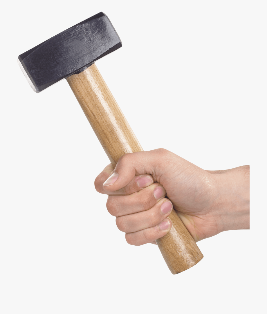 Hand Holding Sledge Hammer Transparent Png