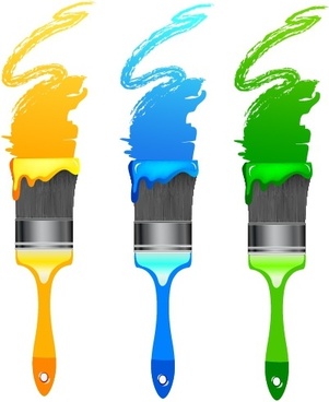 Paintbrush and hammer free vector download