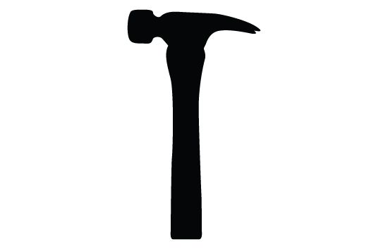 Hammer silhouette vector.