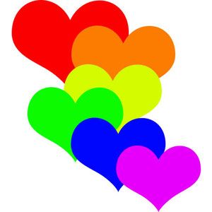 Hearts heart clipart rainbow clipart image