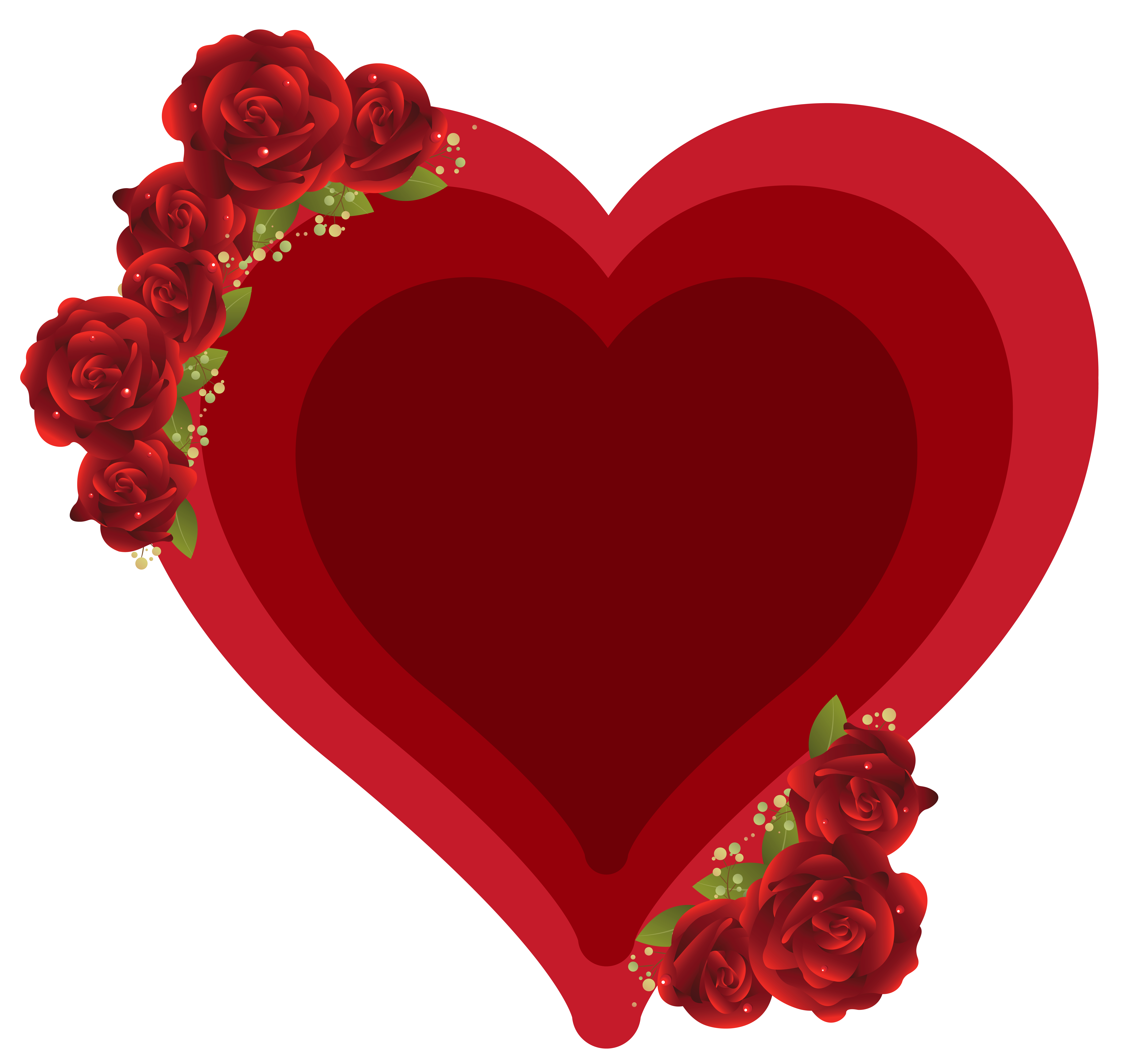 Deco Heart with Roses PNG Clipart Picture