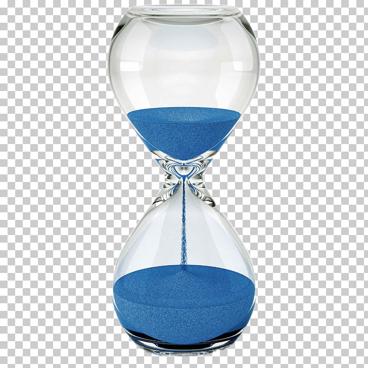 Hourglass Blue Sand, clear glass with blue sand hourglass
