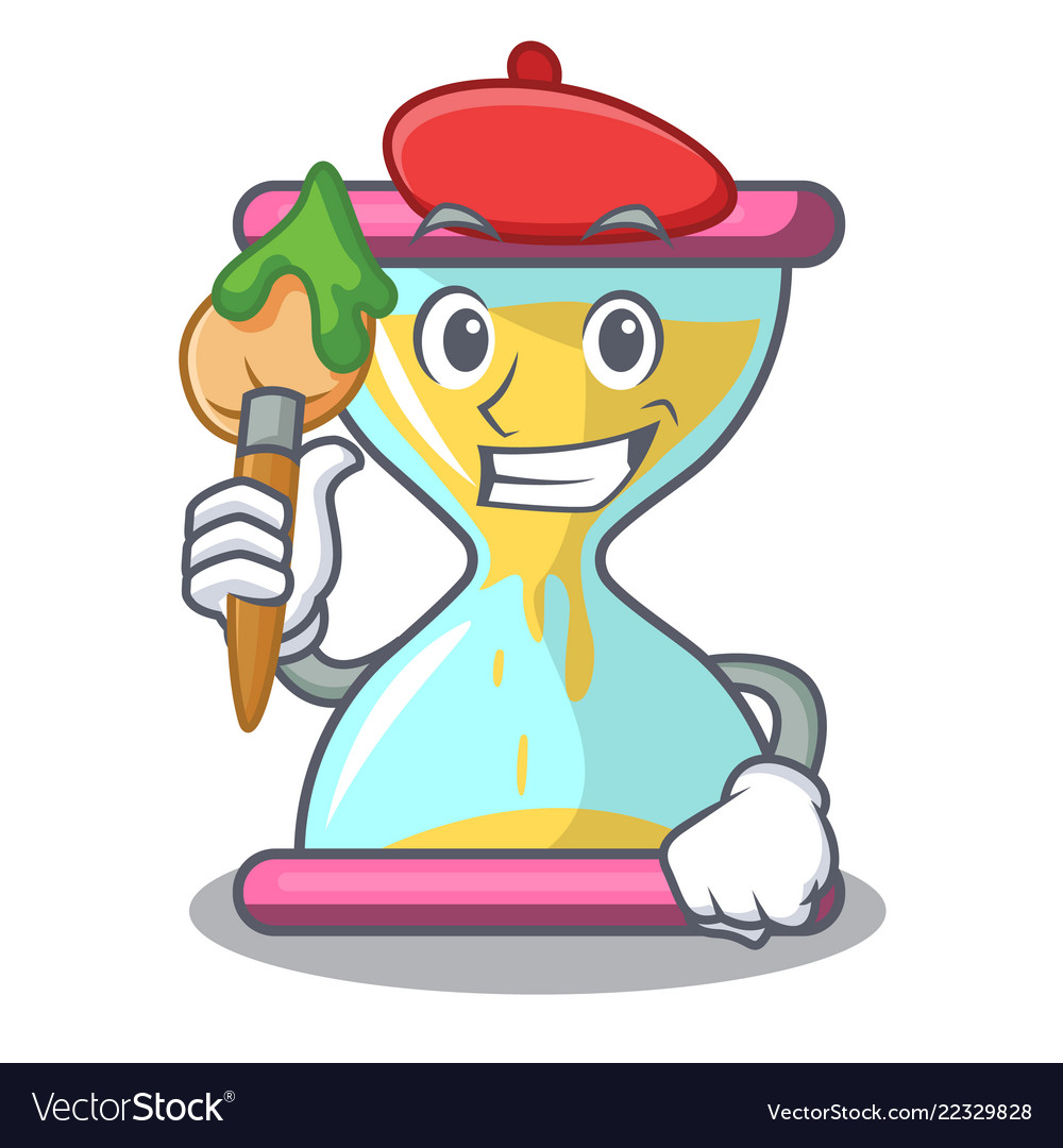 Artist character hourglass concept for business