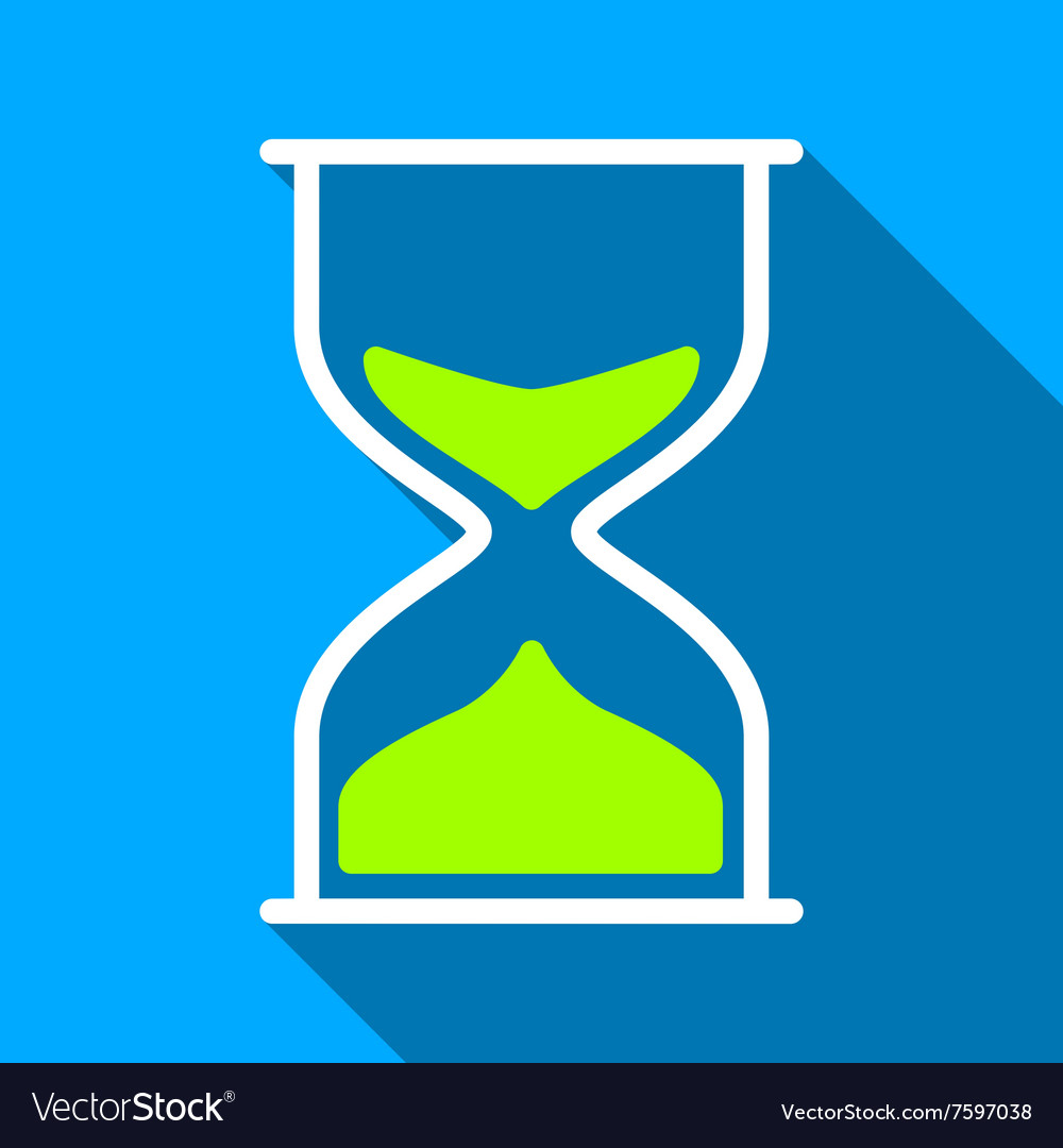Hourglass Flat Long Shadow Square Icon
