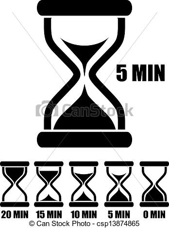 Minute sand clock Vector Clipart Illustrations