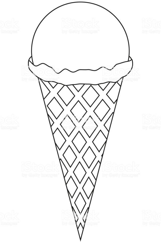 Clipart of ice cream black and white