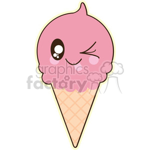 Ice Cream Cone cartoon character illustration clipart