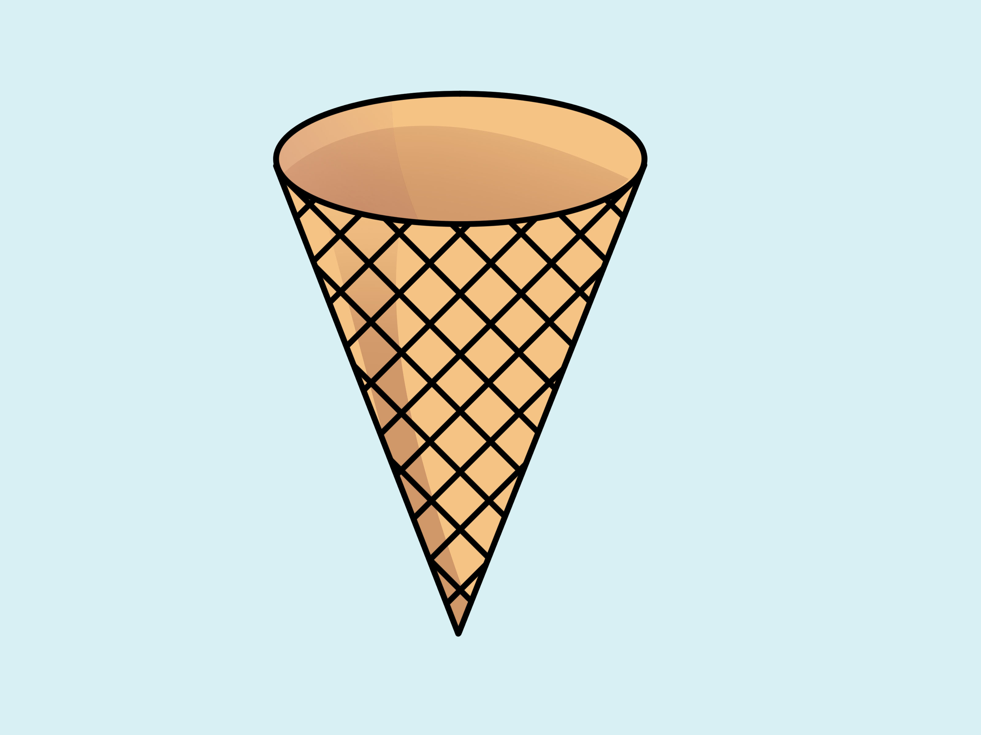 Empty ice cream cone clipart