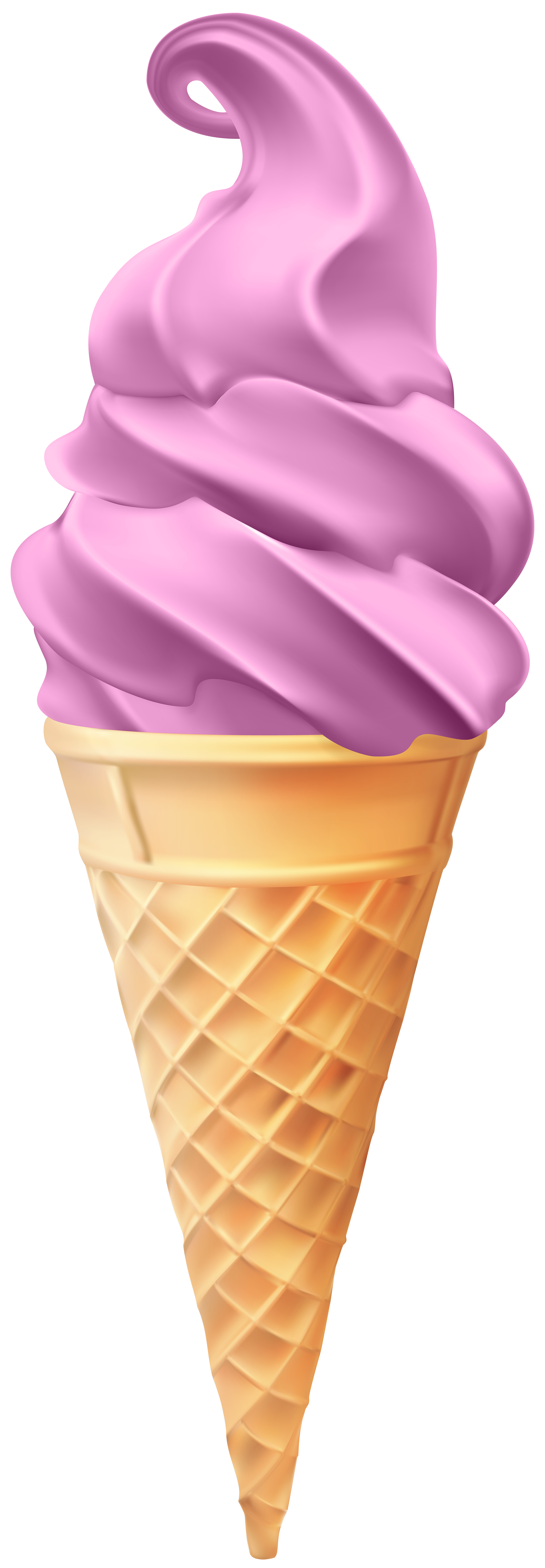 Ice Cream Cone Pink PNG Clip Art Image