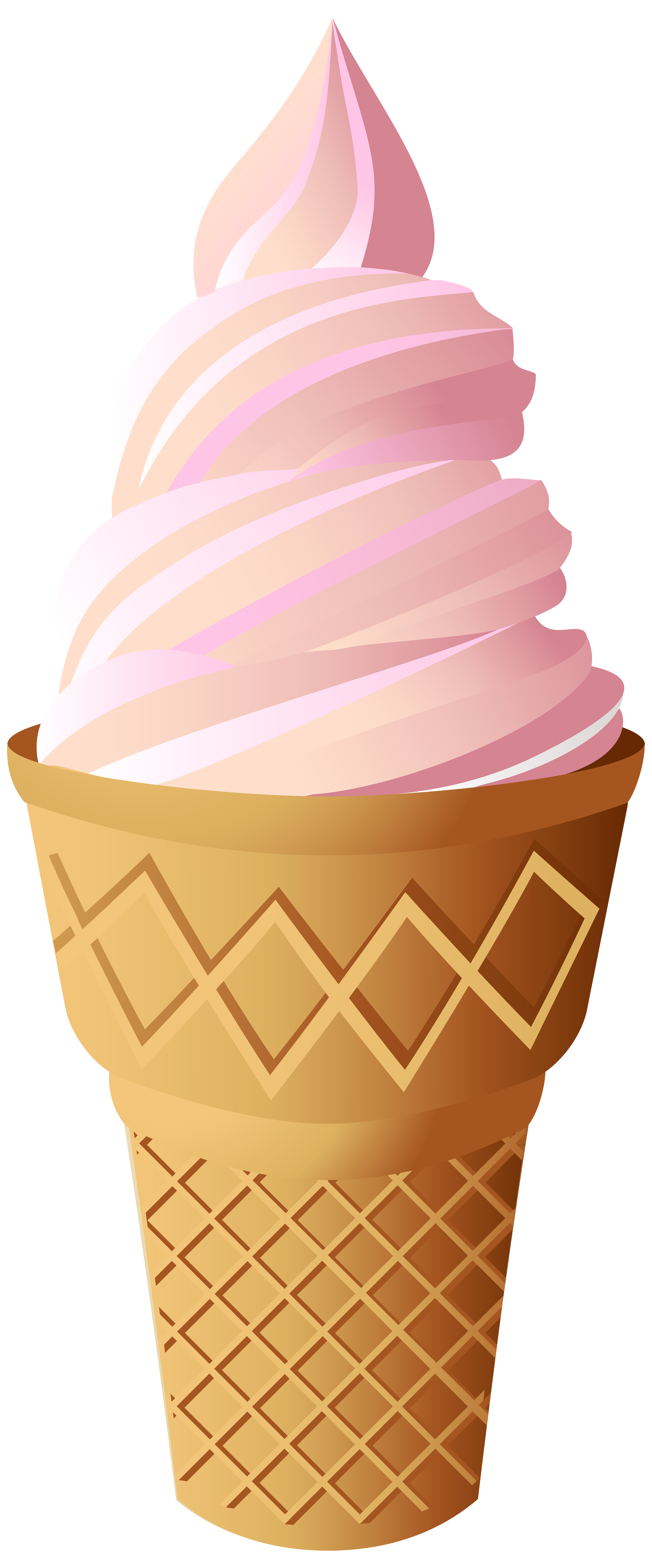 Pink Ice Cream Cone PNG Clip Art