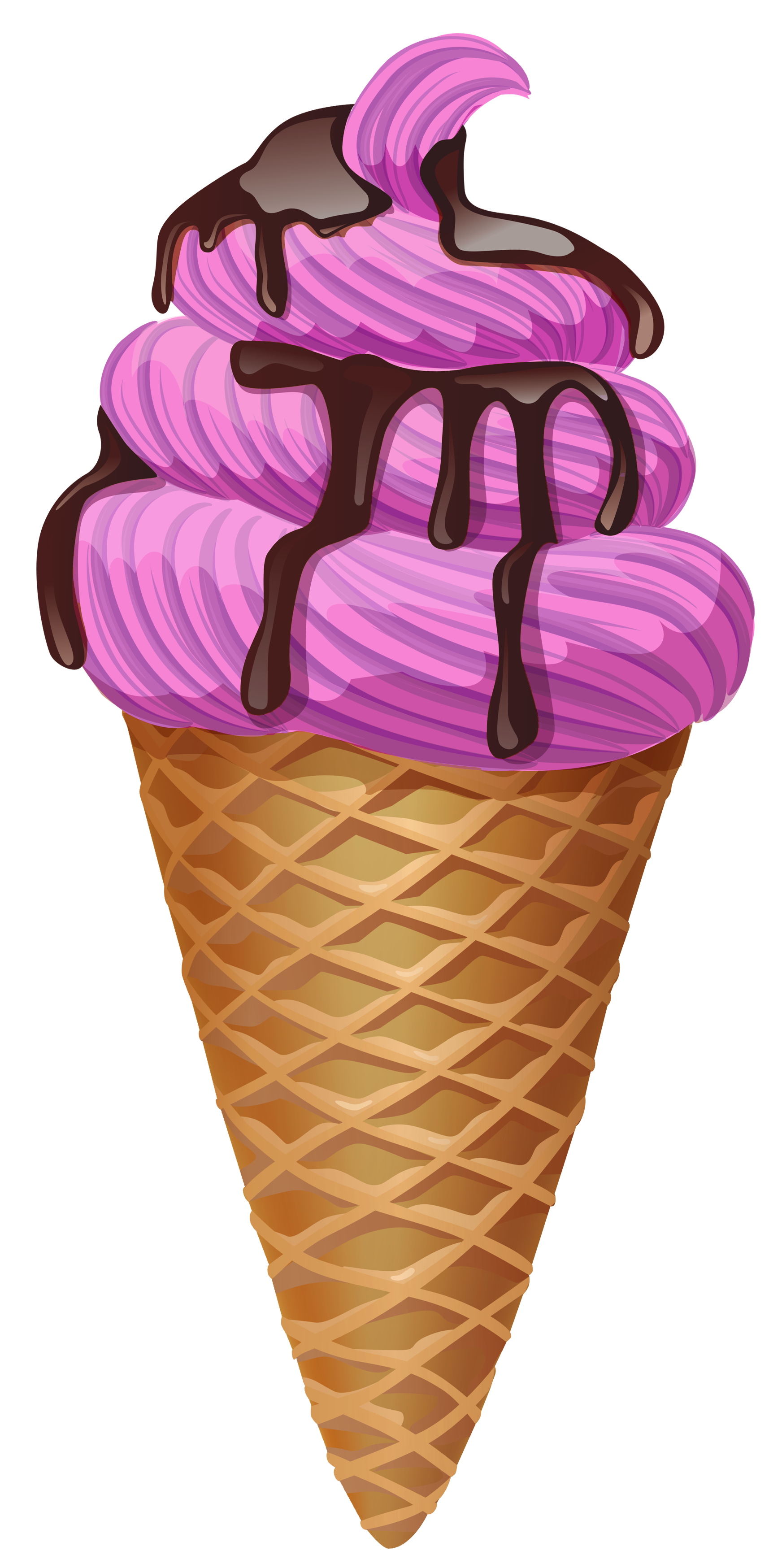 Transparent Pink Ice Cream Cone Picture