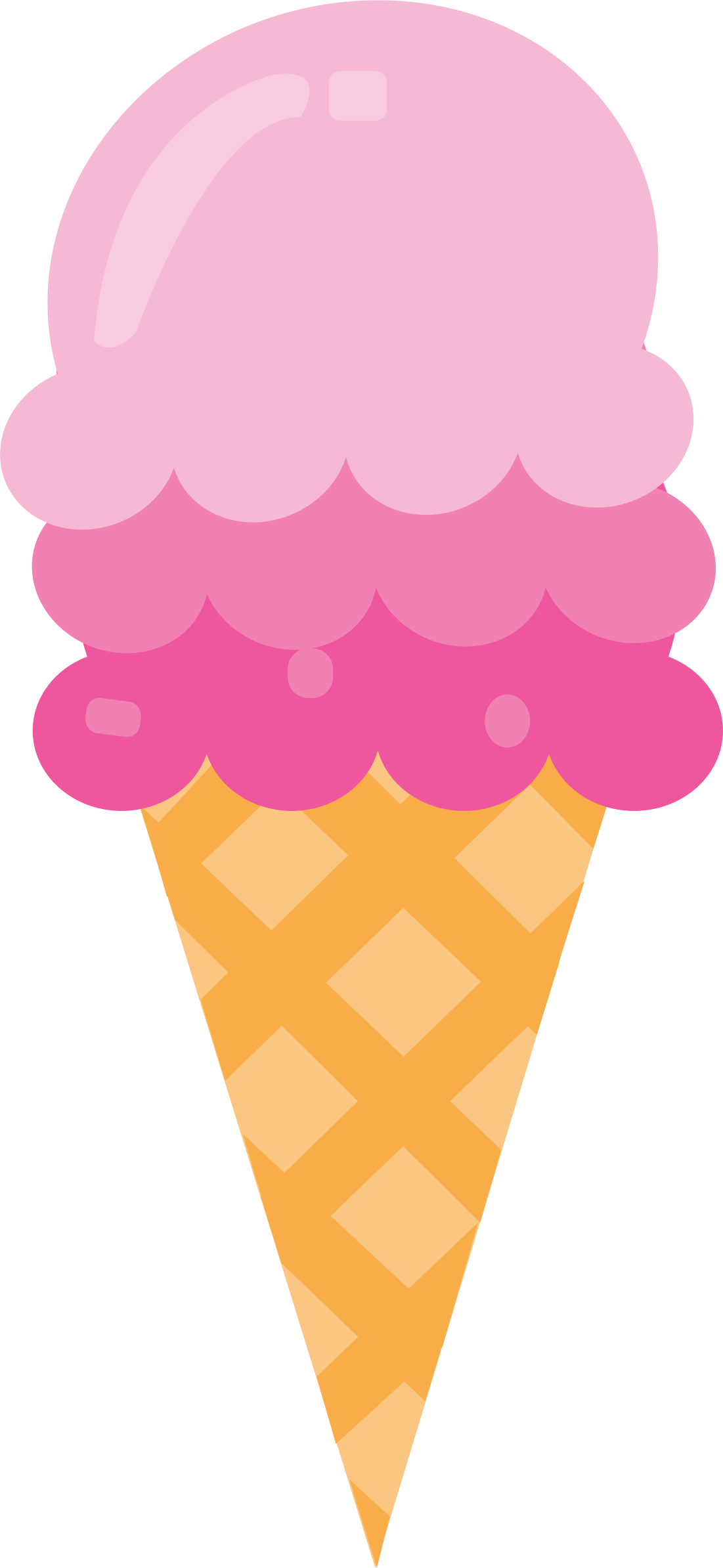 Pink clipart ice cream cone, Pink ice cream cone Transparent