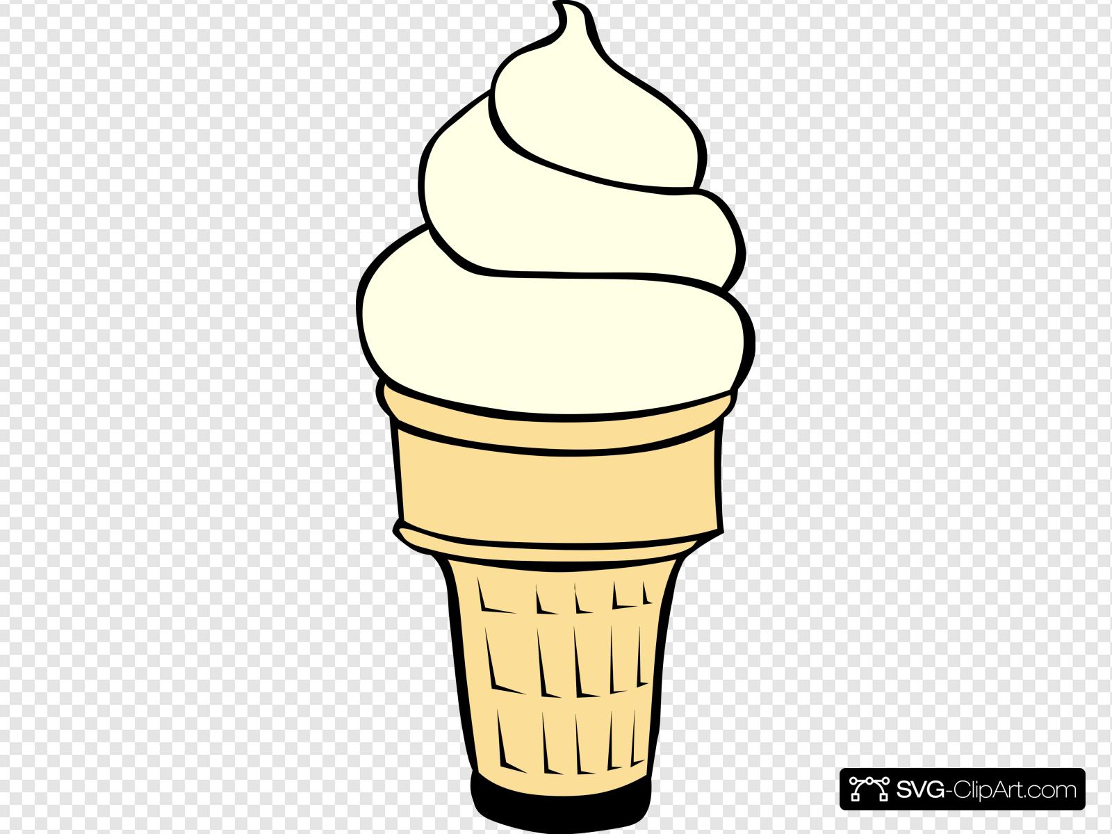 Vanilla Soft Serve Ice Cream Cone Clip art, Icon and SVG