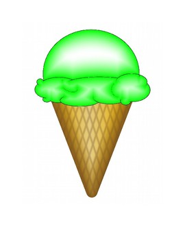 Icecream cone Clipart, Color Practice, Counting tool