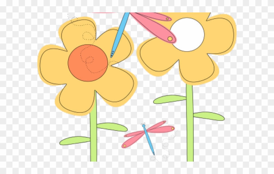 Dragonfly clipart flower.