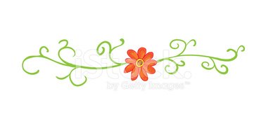 Horizontal Floral Vignette With Red stock vectors