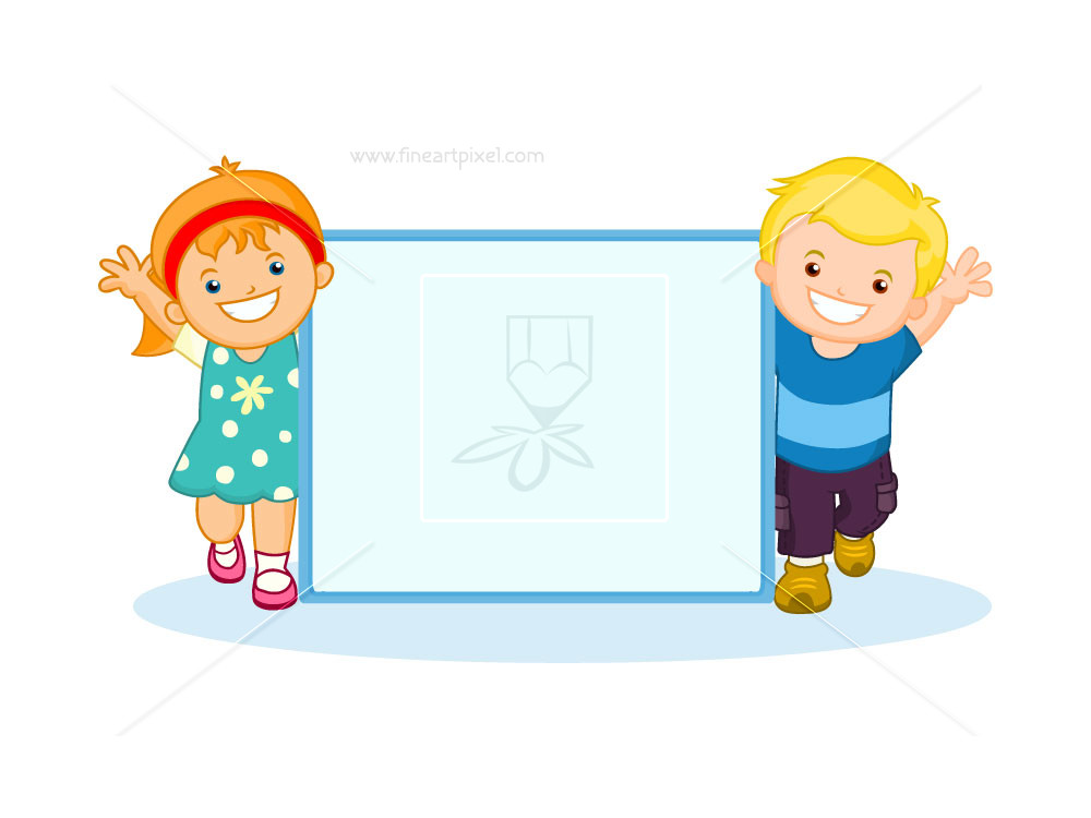Kids with banner royalty free stock vector