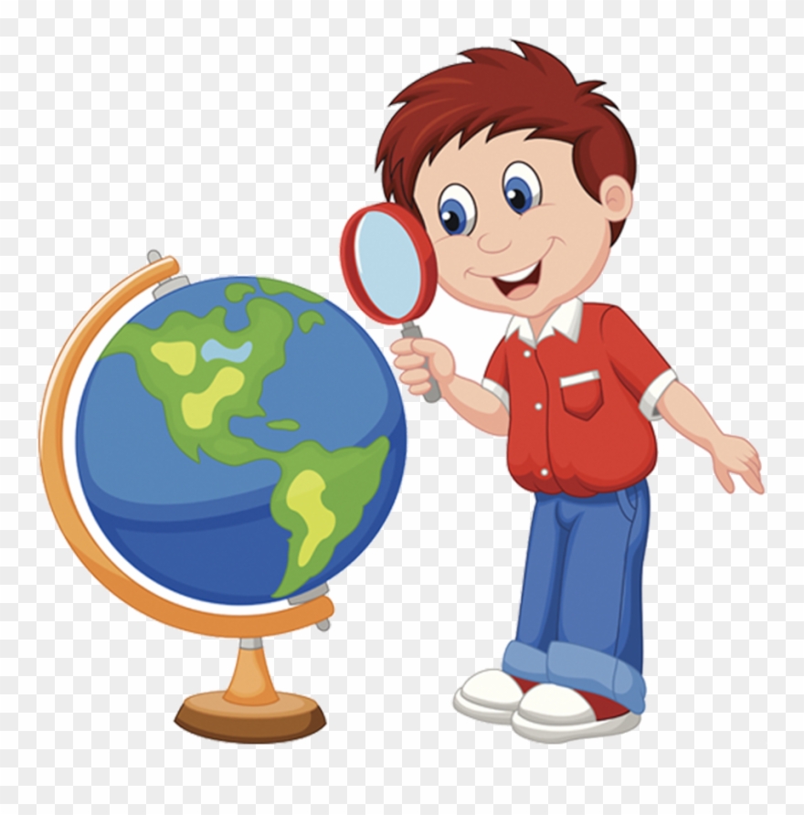 clipart kid magnifying glass