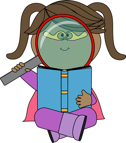 Kid with magnifying glass clipart collection