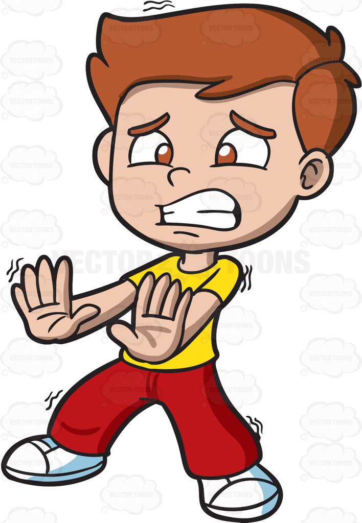Scared kid clipart.