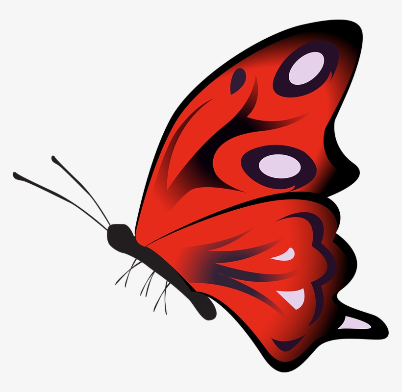 Red butterfly cliparts.