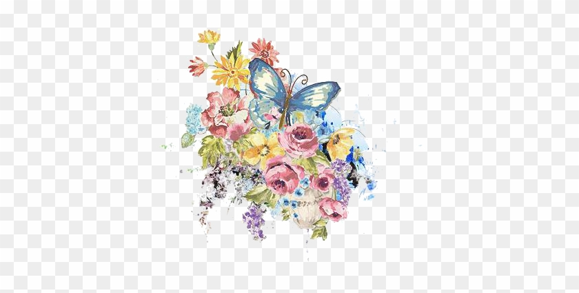 Clipart Flowers And Butterflies Png Download
