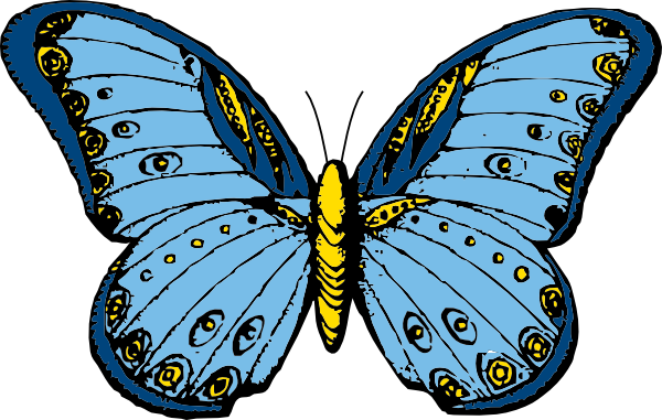 Blue And Yellow Butterfly Clip Art at Clker
