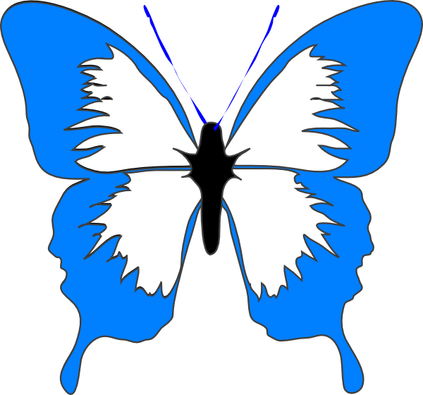 Blue Butterfly Clip Art at Clker