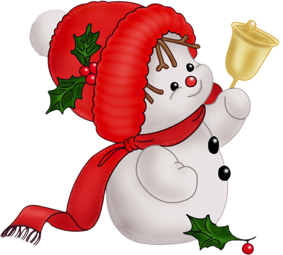Christmas snowman clip.