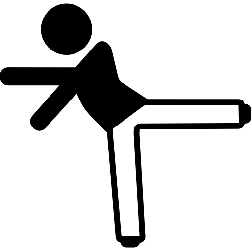 Boy kicking with left leg Icons