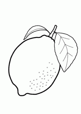 One lemon fruits coloring pages for kids, printable free