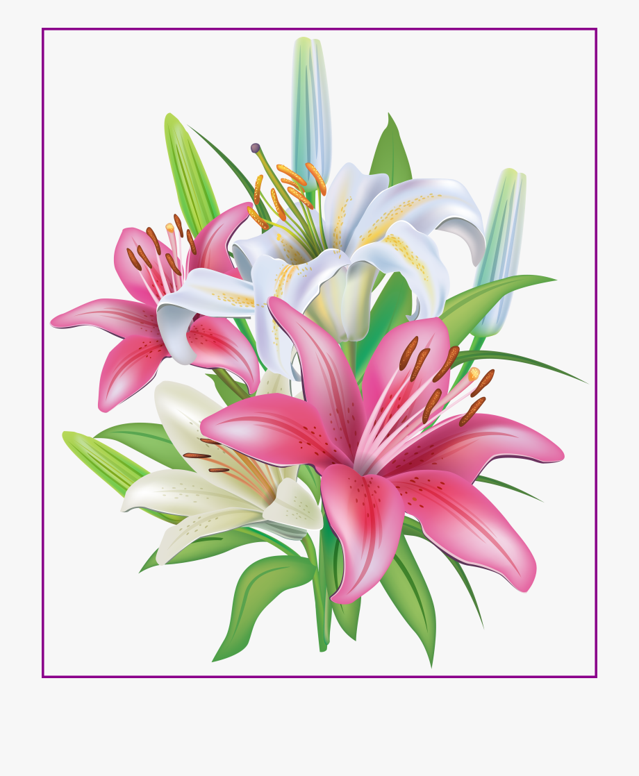 Lilies Flowers Decoration Png Clipart Image