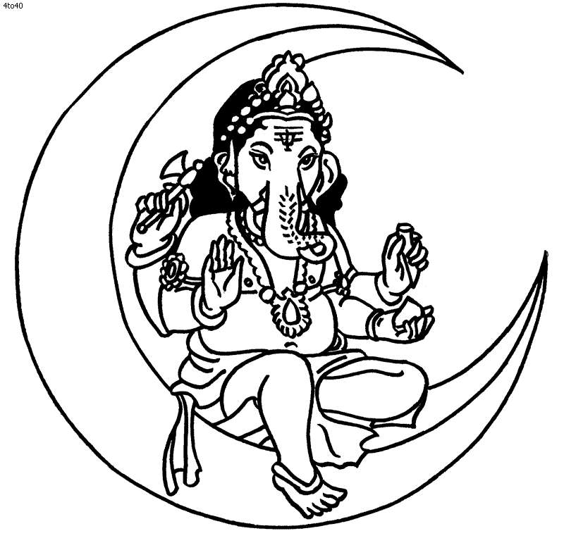 Ganesha Clip Art Coloring