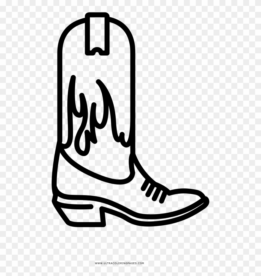 Cowboy Boot Coloring Page Clipart
