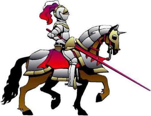 Medieval knight cartoon.
