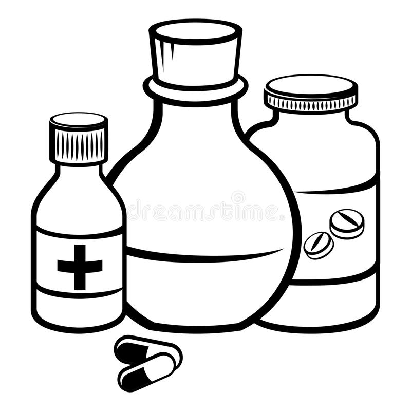Medicine bottle drawing.