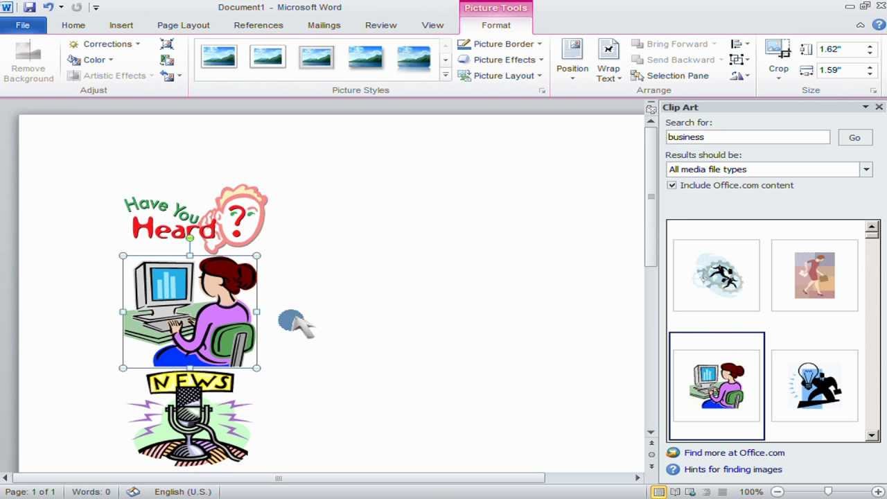 How to insert Clipart in Microsoft Office Word