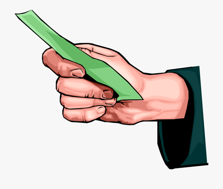 Vector Illustration Of Hand Holding Cash Currency Money