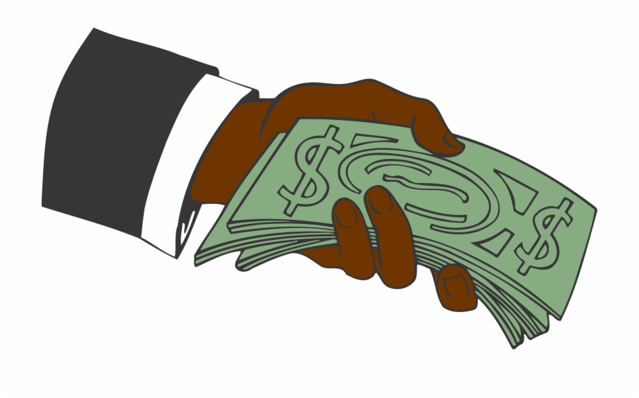 Hand Giving Money Vector Clipart Image